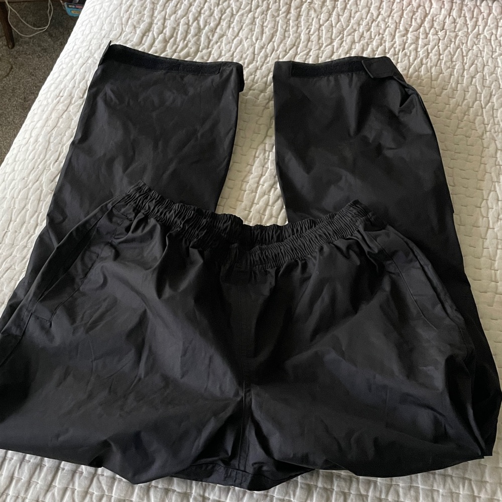 Viking Torrent Black Waterproof Rain Pants Mens Large Drawstring Adjustable Cuff